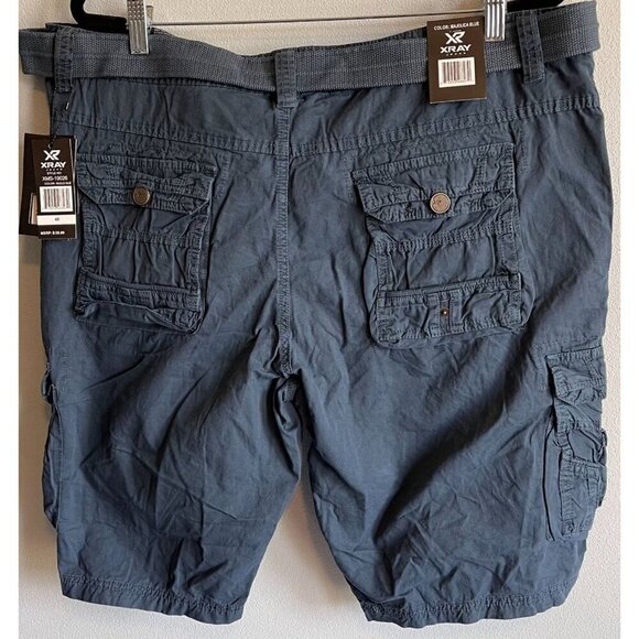 X RAY Mens Classic Fit Twill Cargo Shorts Majolica Blue Size 40 NEW Hiking - Picture 4 of 14